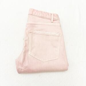 Zara Light Pink Skinny Ripped Knees Denim Jeans Zip Fly Size 2